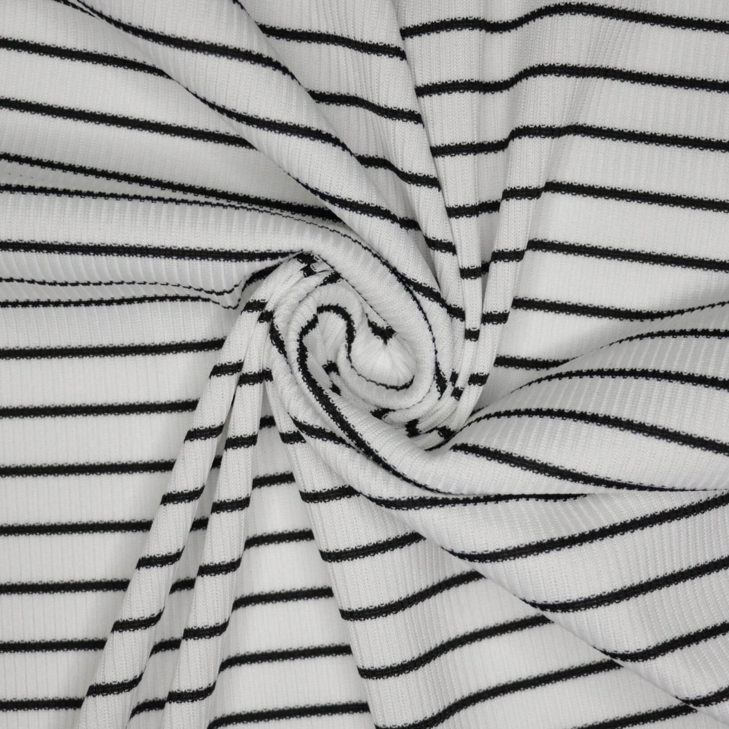 B&W Stripe Ribbed Jersey per/metre