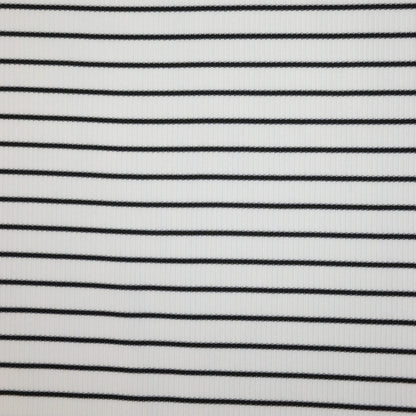 B&W Stripe Ribbed Jersey per/metre