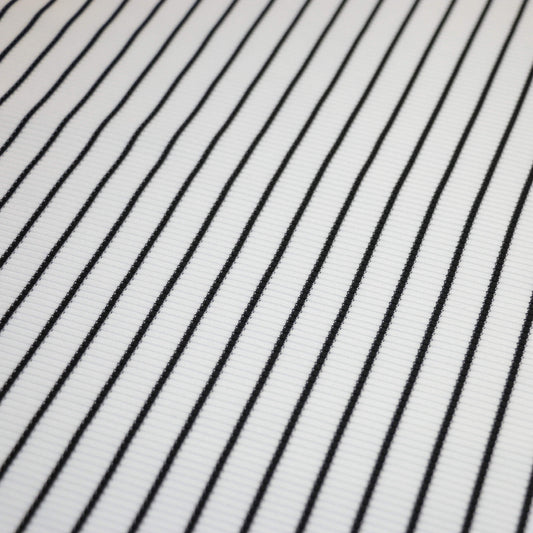 B&W Stripe Ribbed Jersey per/metre