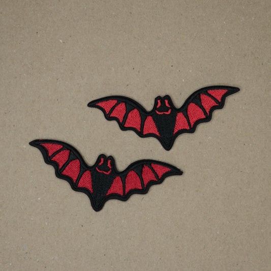 Bat Embroidered Iron-On Patches 2pk