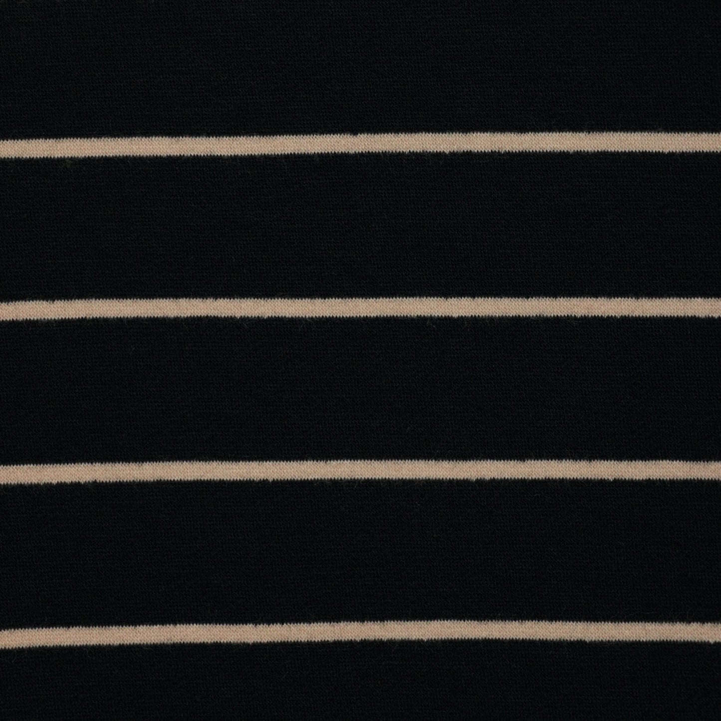 Beige & Black Stripe Loopback Jersey per/metre