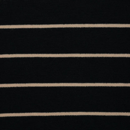 Beige & Black Stripe Loopback Jersey per/metre