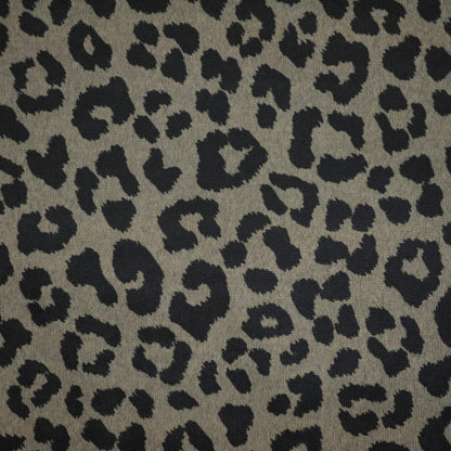 Beige Leopard Print Knit Jersey per/metre
