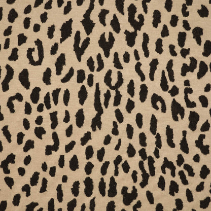 Beige & Black Leopard Print Jersey 1m