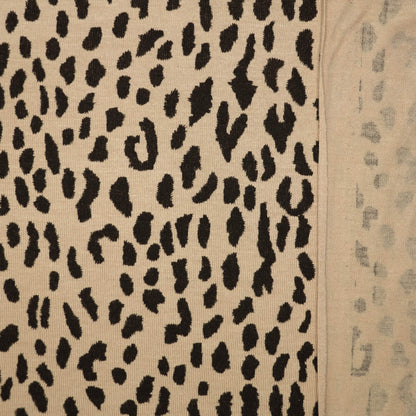 Beige & Black Leopard Print Jersey 1m