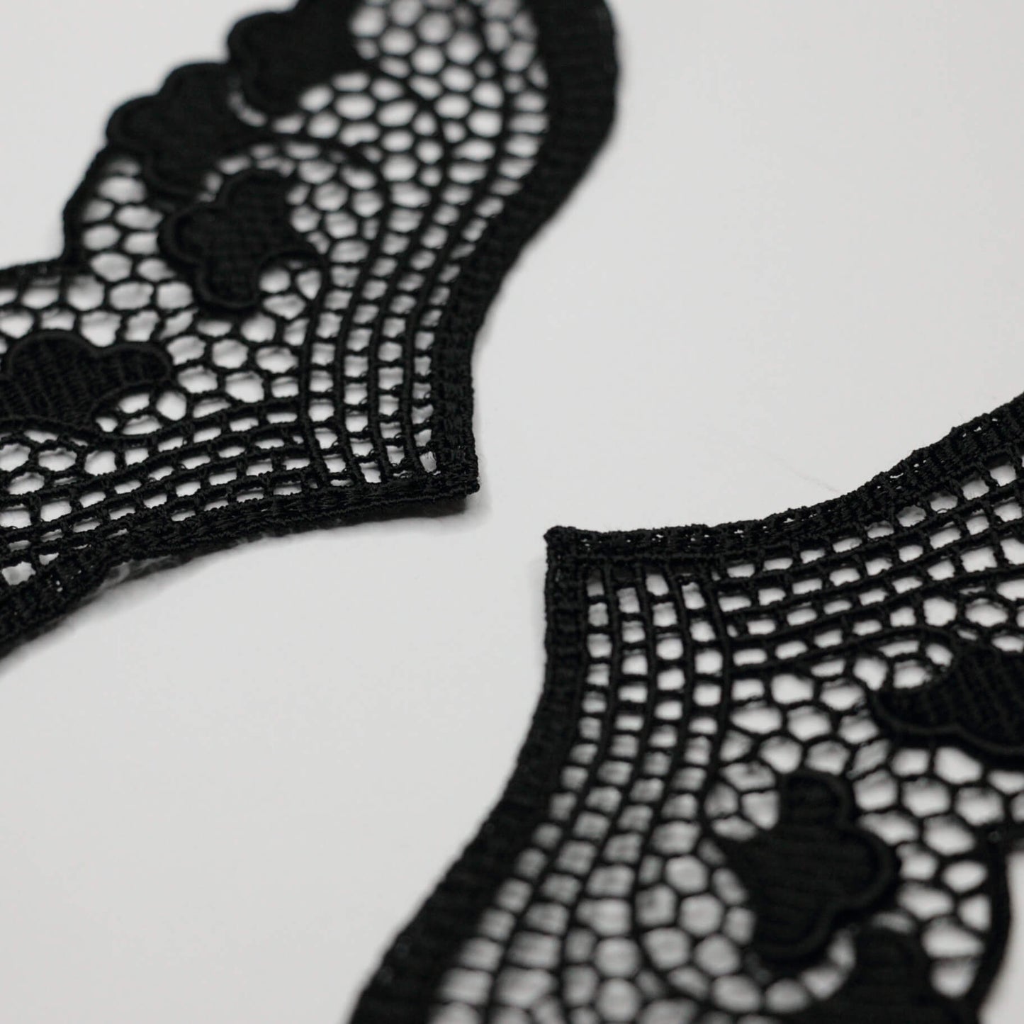 Black Butterfly Wings Embroidered Appliques Pair