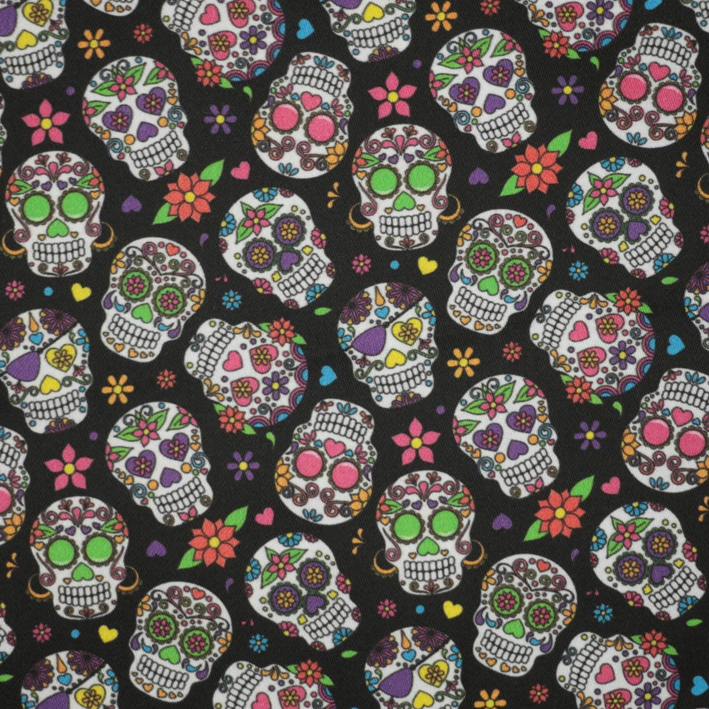 Black Candy Skulls Cotton 1m