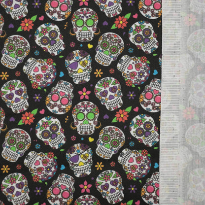 Black Candy Skulls Cotton 1m