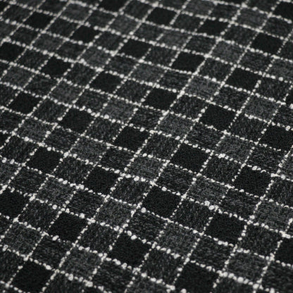 Black Check Wool Blend Boucle per/metre