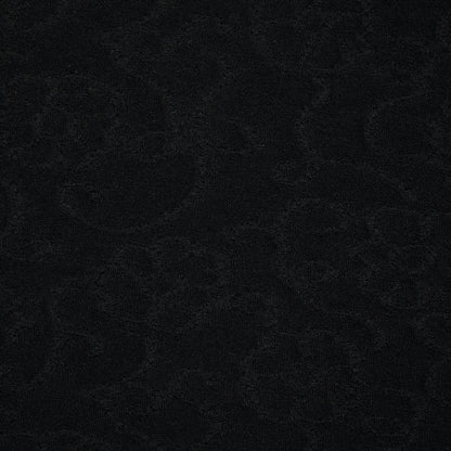 Black Embossed Floral Knit Jersey per/metre