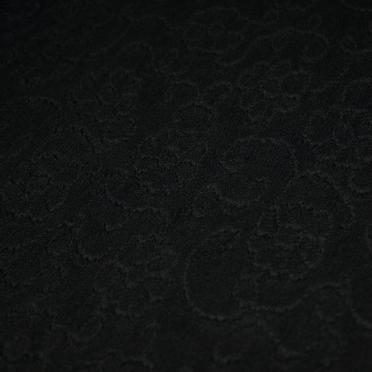 Black Embossed Floral Knit Jersey per/metre