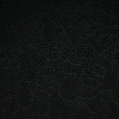 Black Embossed Floral Knit Jersey per/metre