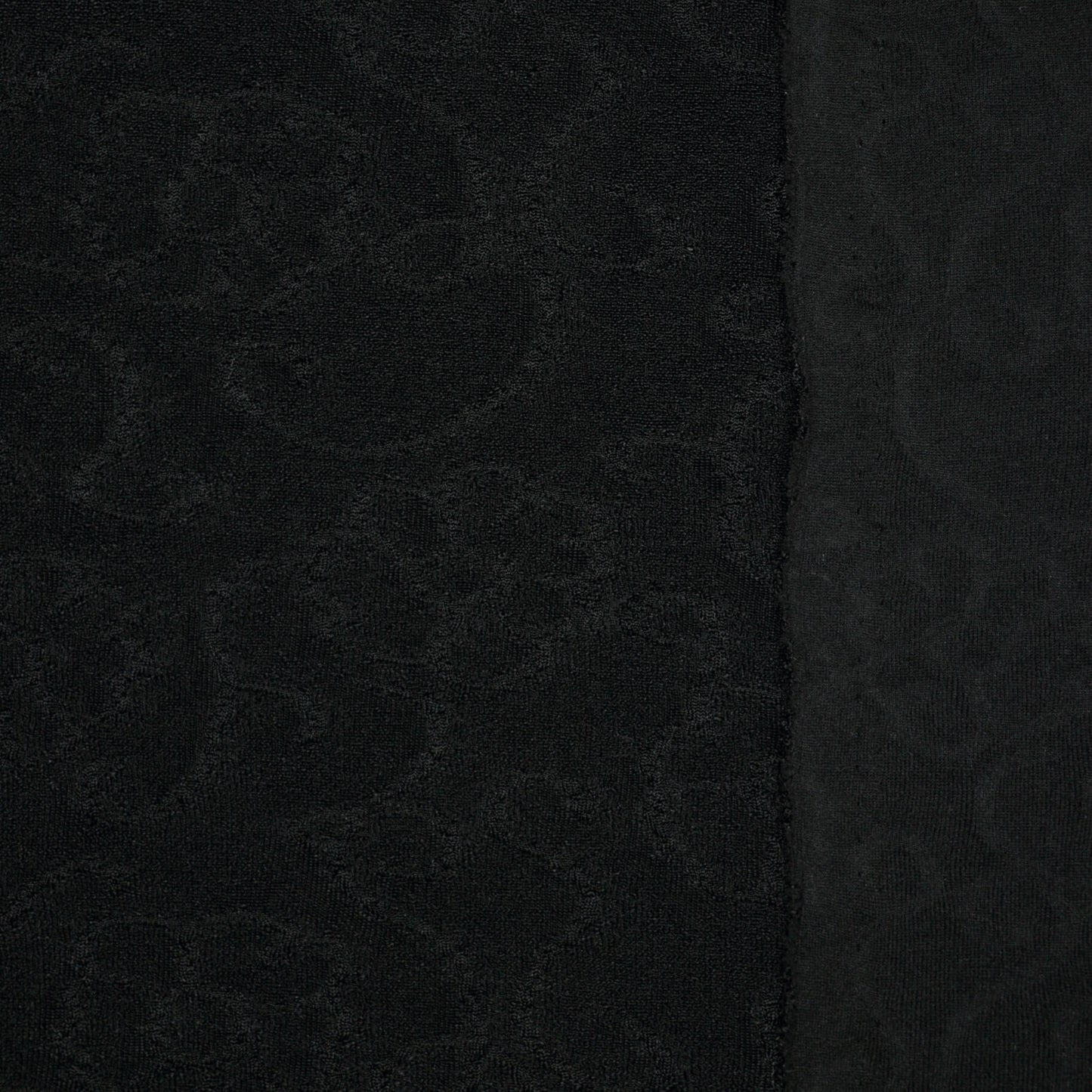 Black Embossed Floral Knit Jersey per/metre