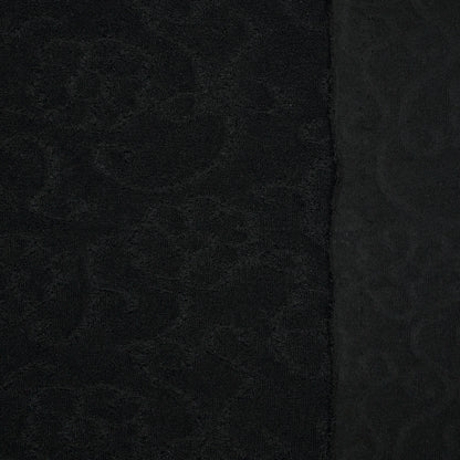 Black Embossed Floral Knit Jersey per/metre