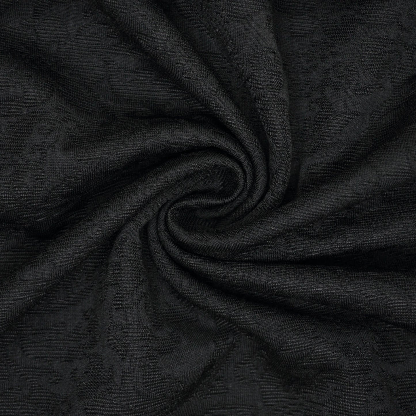 Black Floral Embossed Jacquard 1m