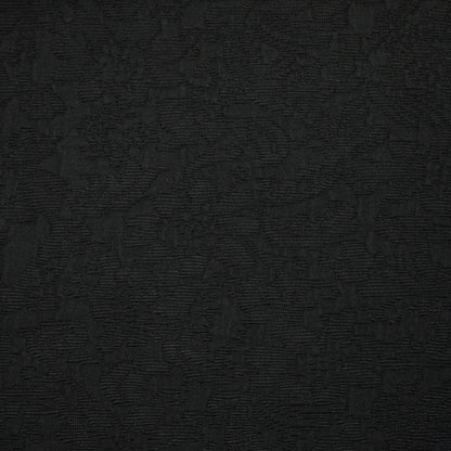 Black Floral Embossed Jacquard 1m