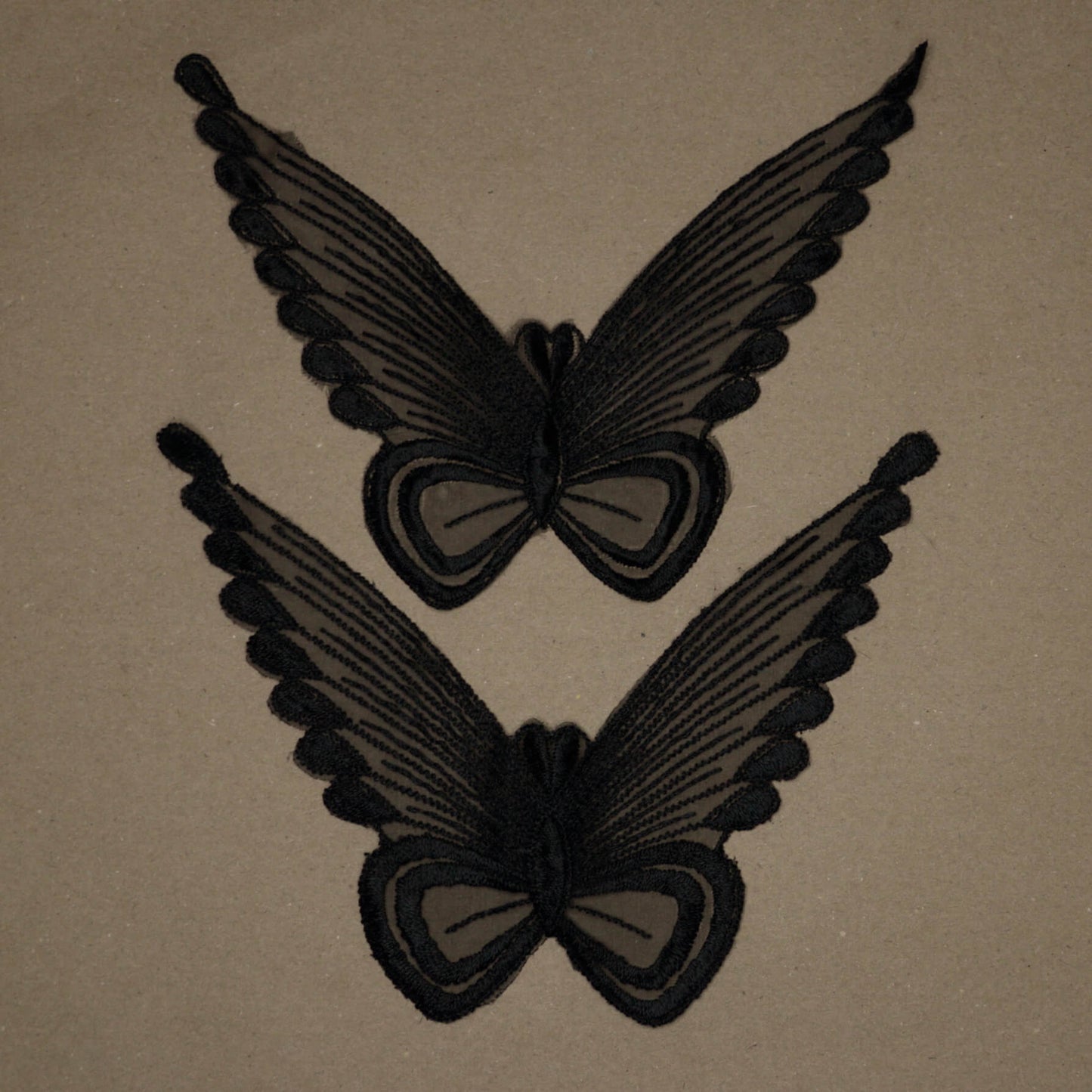 Black Embroidered Lace Butterflies 2pk