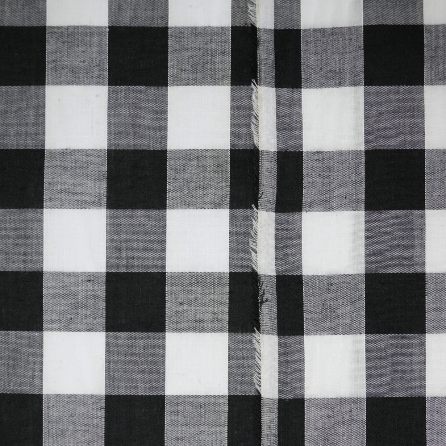 Black One-Inch Corded Gingham Polycotton per/metre