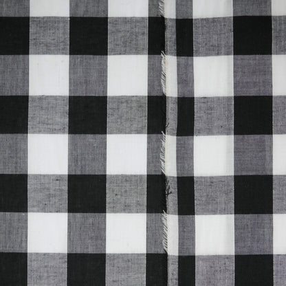 Black One-Inch Corded Gingham Polycotton per/metre