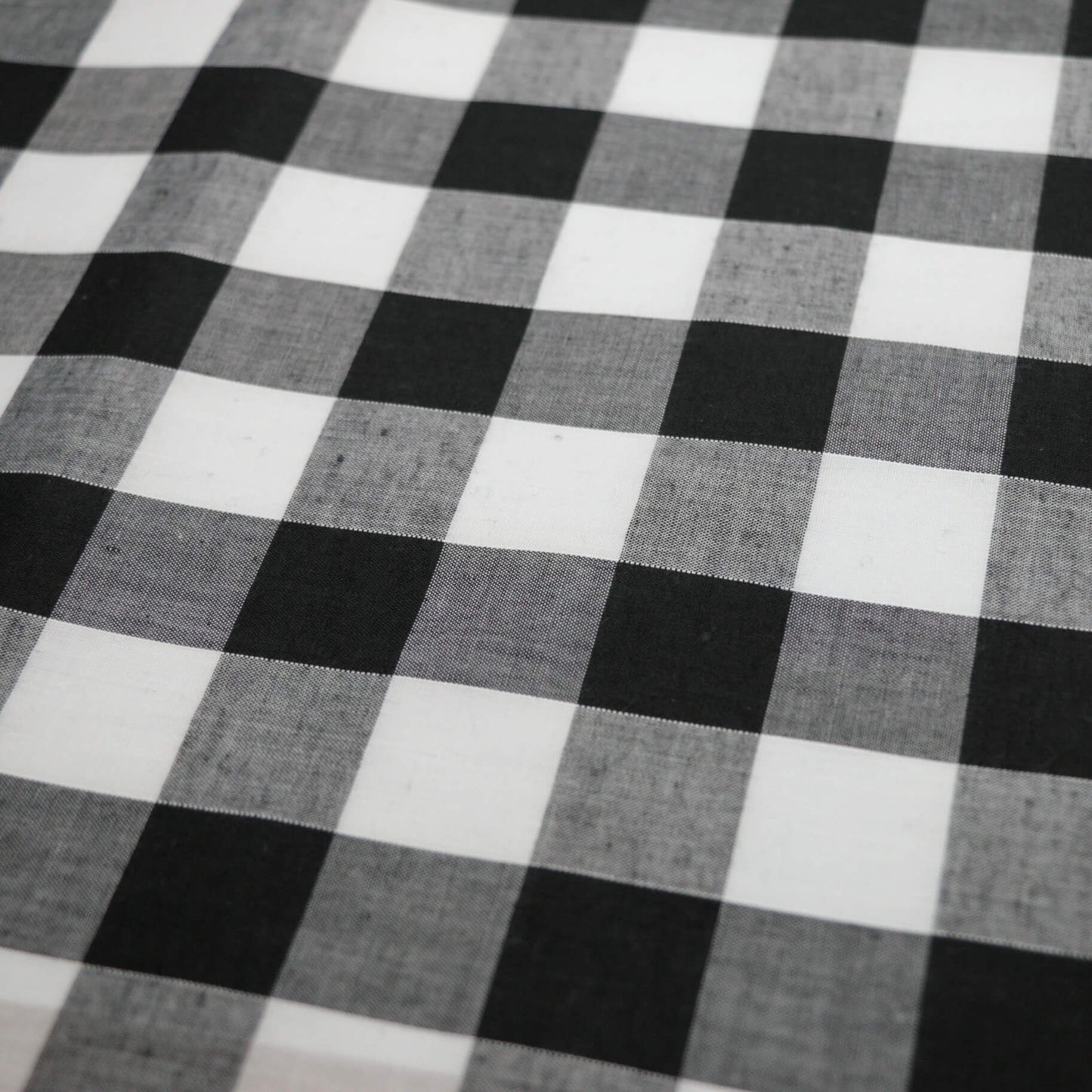 Black One-Inch Corded Gingham Polycotton per/metre