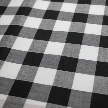 Black One-Inch Corded Gingham Polycotton per/metre