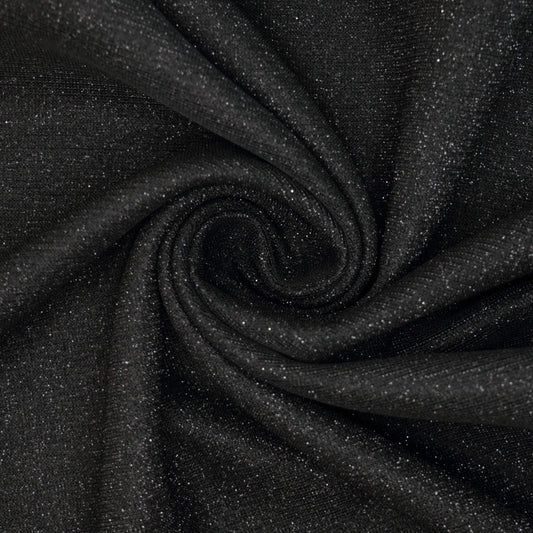 Black Glitter Scuba per/metre