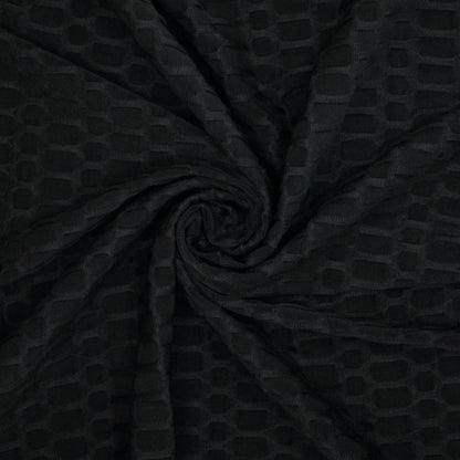 Black Honeycomb Activewear Jersey per/metre