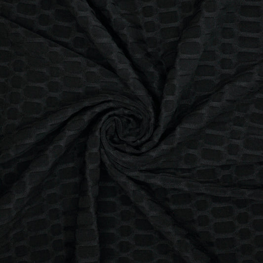 Black Honeycomb Activewear Jersey per/metre