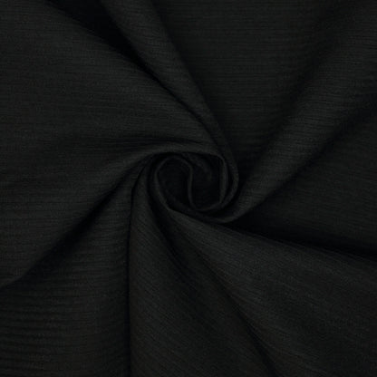 Black Ribbed Cotton Bengaline per/metre