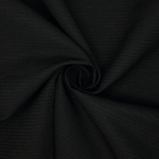 Black Ribbed Cotton Bengaline per/metre