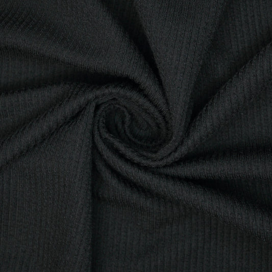 Black Ribbed Jersey per/metre