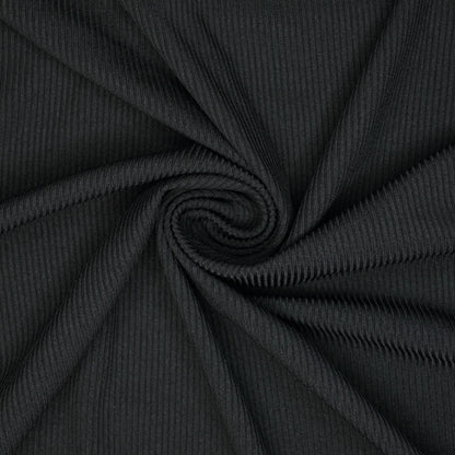 Black Ribbed Jersey per/metre