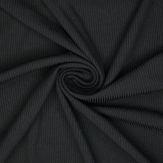 Black Ribbed Jersey per/metre