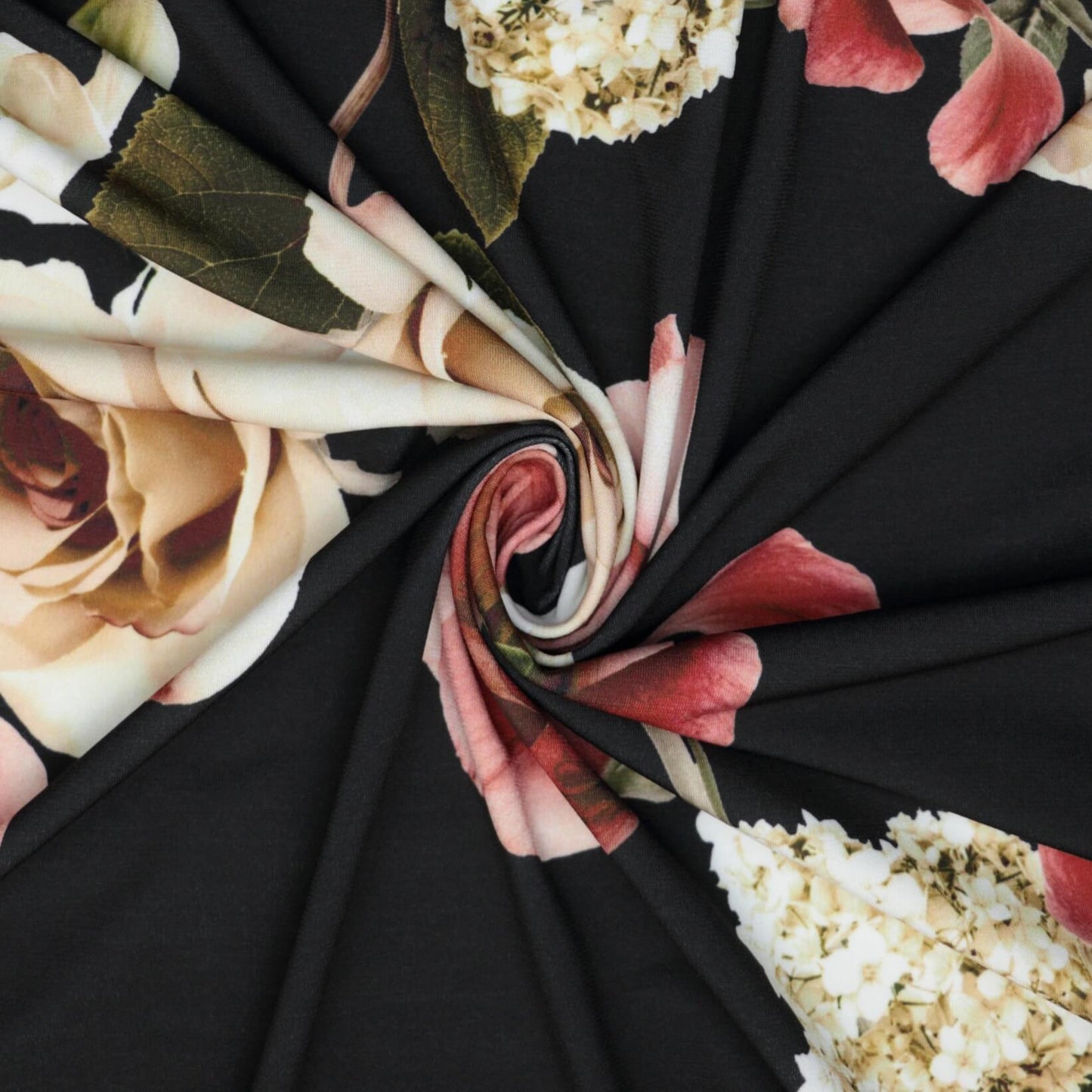 Black Romantic Floral ITY per/metre
