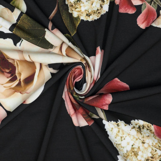 Black Romantic Floral ITY per/metre