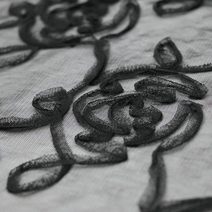 Black Rose Embossed Mesh per/metre