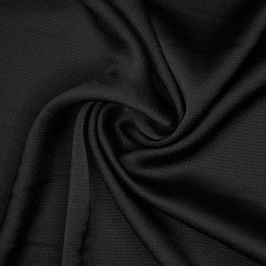 Black Satin Bubble Crepe per/metre