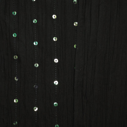 Black Sequin Crinkle Polycotton 1m