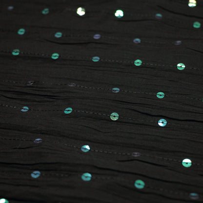 Black Sequin Crinkle Polycotton 1m