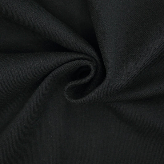 Black Tubular Ribbed Jersey per/metre