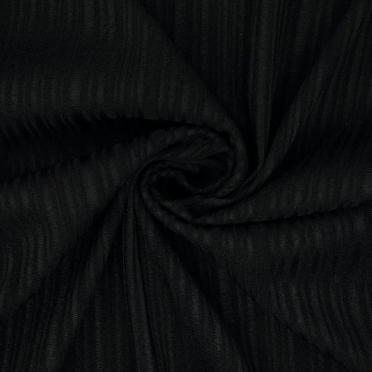 Black Variegated Ribbed Jersey 1m