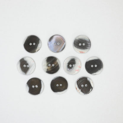 20mm Black/White Pearlescent 2-Hole Buttons 10pk