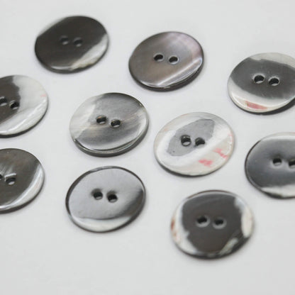20mm Black/White Pearlescent 2-Hole Buttons 10pk