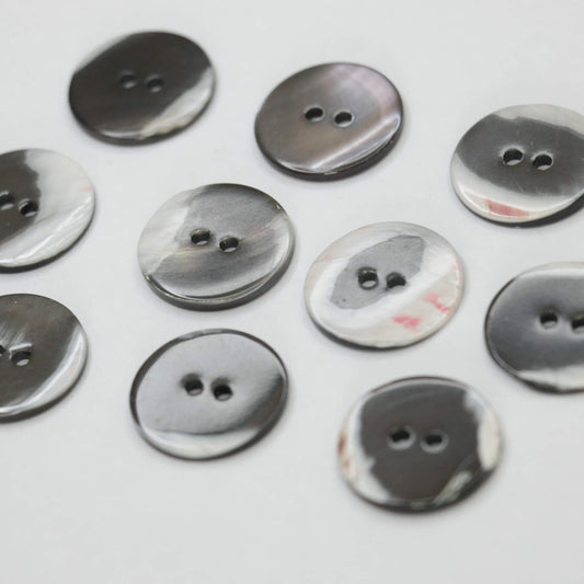 20mm Black/White Pearlescent 2-Hole Buttons 10pk