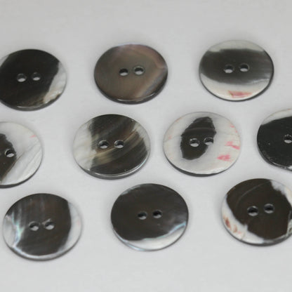 20mm Black/White Pearlescent 2-Hole Buttons 10pk