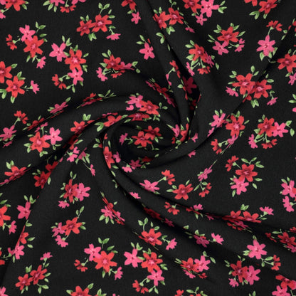 Black & Red Ditsy Georgette per/metre
