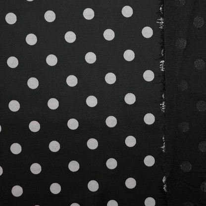 B&W Polka Dot Scuba Crepe 1m