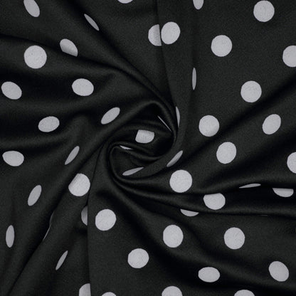 B&W Polka Dot Scuba Crepe 1m