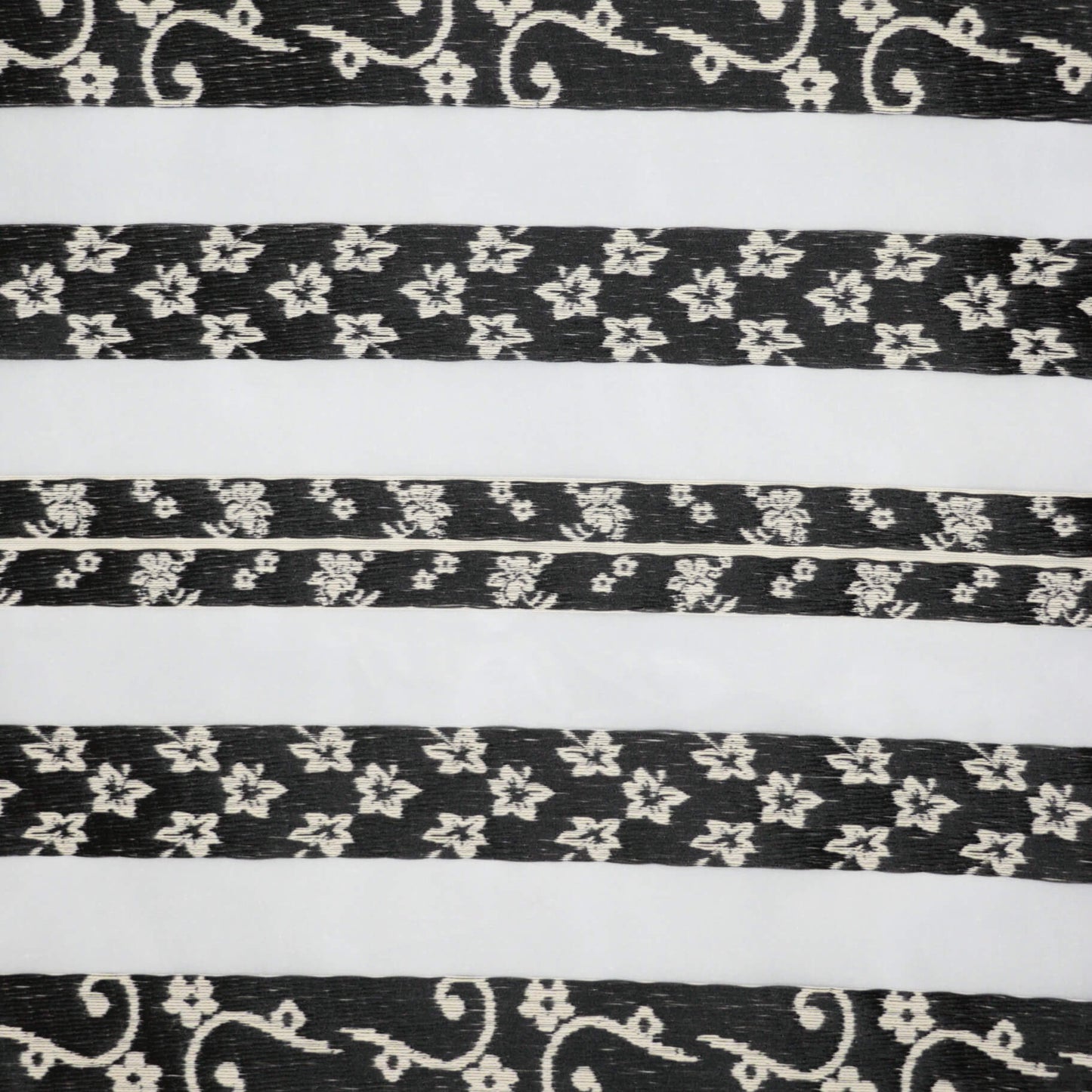 Black & White Sheer Stripe Brocade per/metre