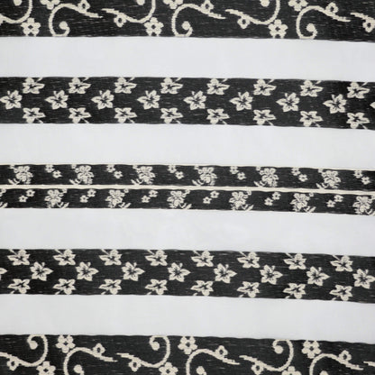 Black & White Sheer Stripe Brocade per/metre